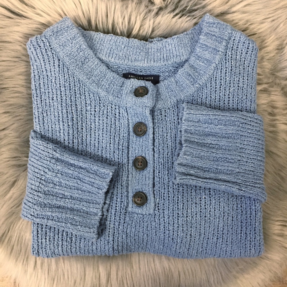 American Eagle | Henley Knit Pullover Sweater